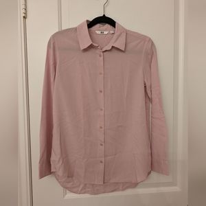 Uniqlo Pink Long Sleeve Button Down Blouse
